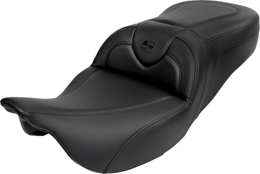 Saddlemen Roadsofa Carbon Fiber Gel Seat & Backrest for 2008-2024 Harley Touring
