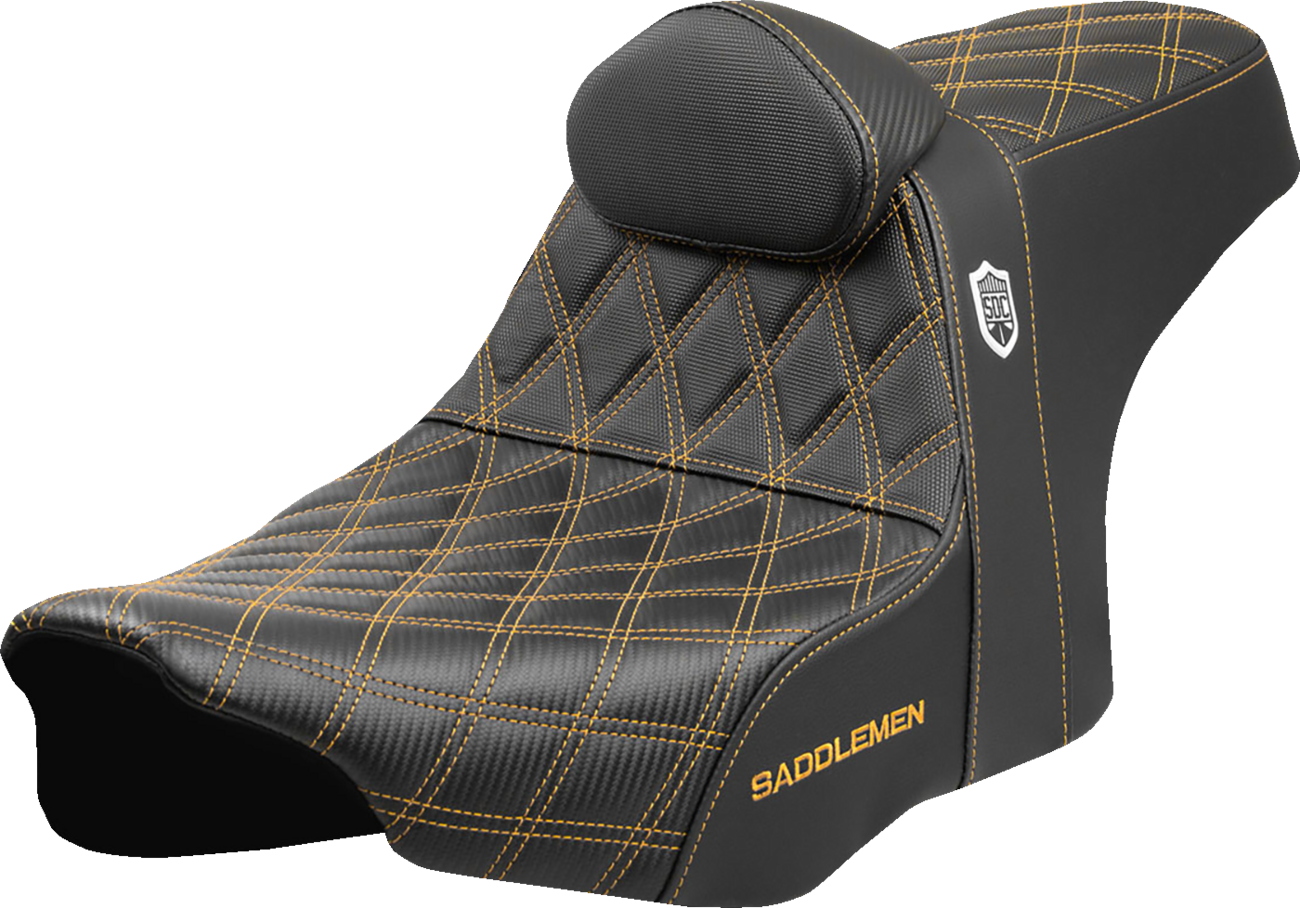 Saddlemen SDC Pro Series Gold Lattice Seat & Backrest for 2023-25 Harley Touring