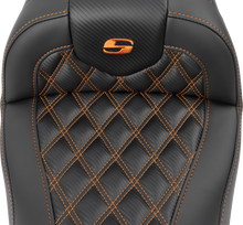 Saddlemen Roadsofa Carbon Fiber Orange Lattice Gel Seat 2023-2026 Harley Touring