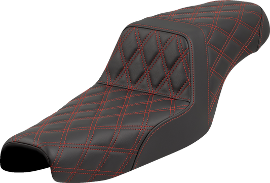 Saddlemen Step Up Red Lattice Gel Seat fits 2004-2022 Harley Sportster 3.3Gal