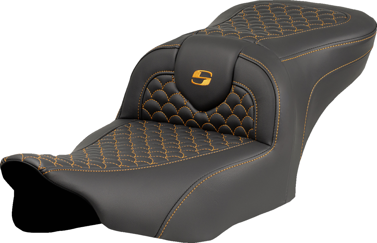 Saddlemen Roadsofa Gold Dragon Stitch Gel Seat fits 2023-2025 Harley Touring