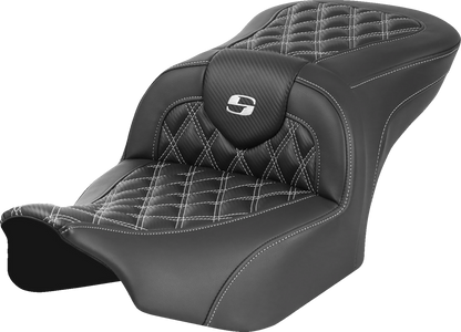 Saddlemen Roadsofa Carbon Fiber White Lattice Gel Seat 2023-2025 Harley Touring