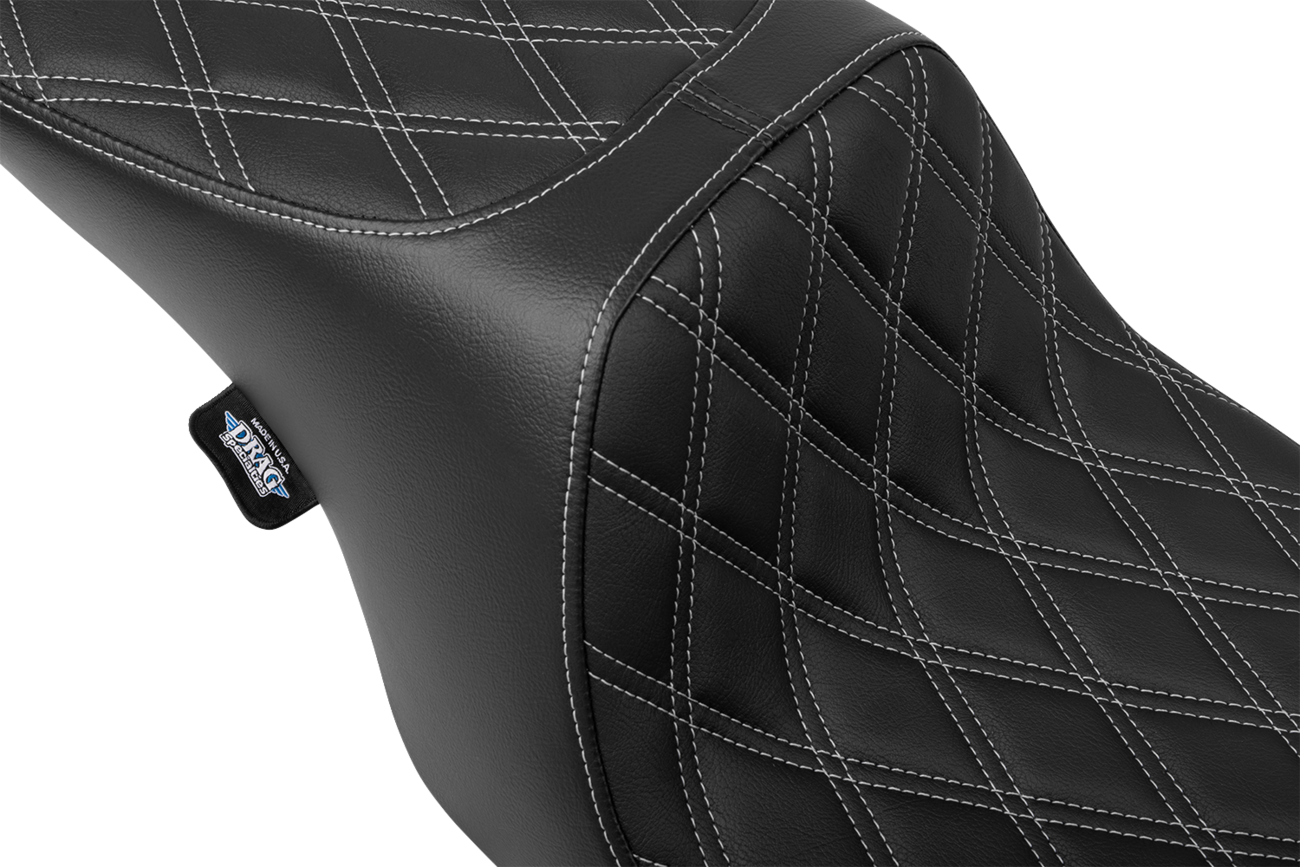 Drag Specialties Predator Silver Stitch Seat fits 1997-07 Harley Road King FLHX