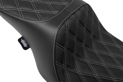 Drag Specialties Predator Silver Stitch Seat fits 1997-07 Harley Road King FLHX