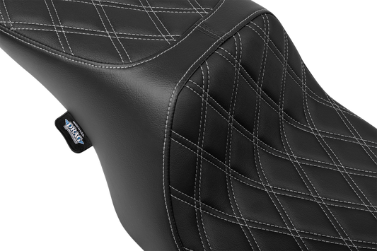 Drag Specialties Predator Silver Stitch Seat fits 1997-07 Harley Road King FLHX