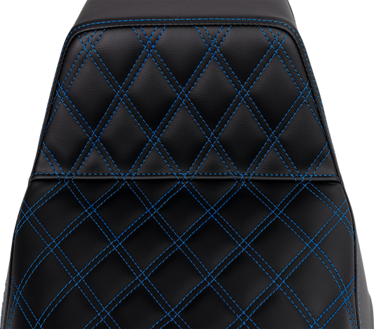 Saddlemen Step-Up Blue Lattice Stitch Gelcore Seat for 2008-2024 Harley Touring