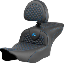 Saddlemen Roadsofa Blue Stitch with Backrest Seat fits 2023-2026 Harley Touring