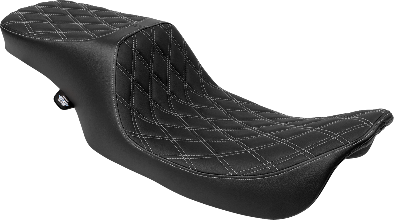 Drag Specialties Predator Silver Stitch Seat fits 1997-07 Harley Road King FLHX