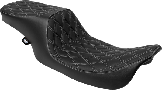 Drag Specialties Predator Silver Stitch Seat fits 1997-07 Harley Road King FLHX