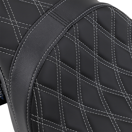 Drag Specialties Predator Silver Diamond Seat fits 2008-2024 Harley Touring FLHX