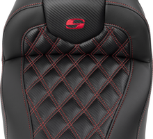 Saddlemen Roadsofa Carbon Fiber Red Lattice Gel Seat 2023-2026 Harley Touring