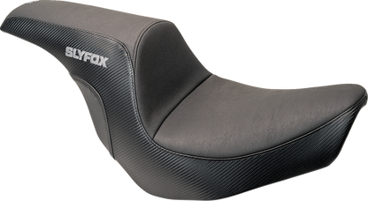 Slyfox Lowrider Smooth Carbon Fiber Seat fits 2018-2025 Harley Softail FXLR FLSB