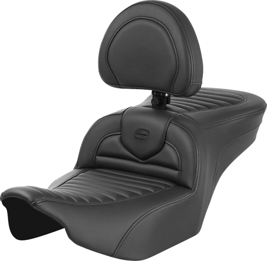 Saddlemen Roadsofa Tuck n Roll Gel Seat w/ Backrest for 2023-2024 Harley Touring