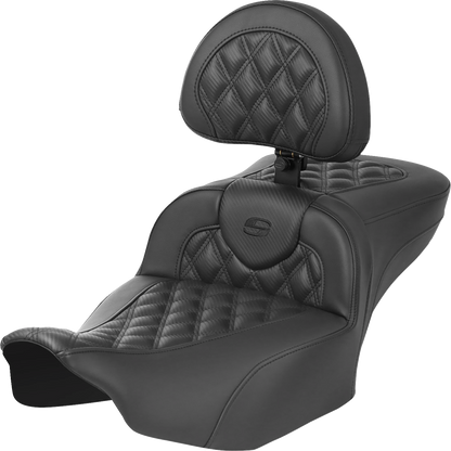 Saddlemen Roadsofa Black Lattice Extended Seat & Backrest 2023-26 Harley Touring