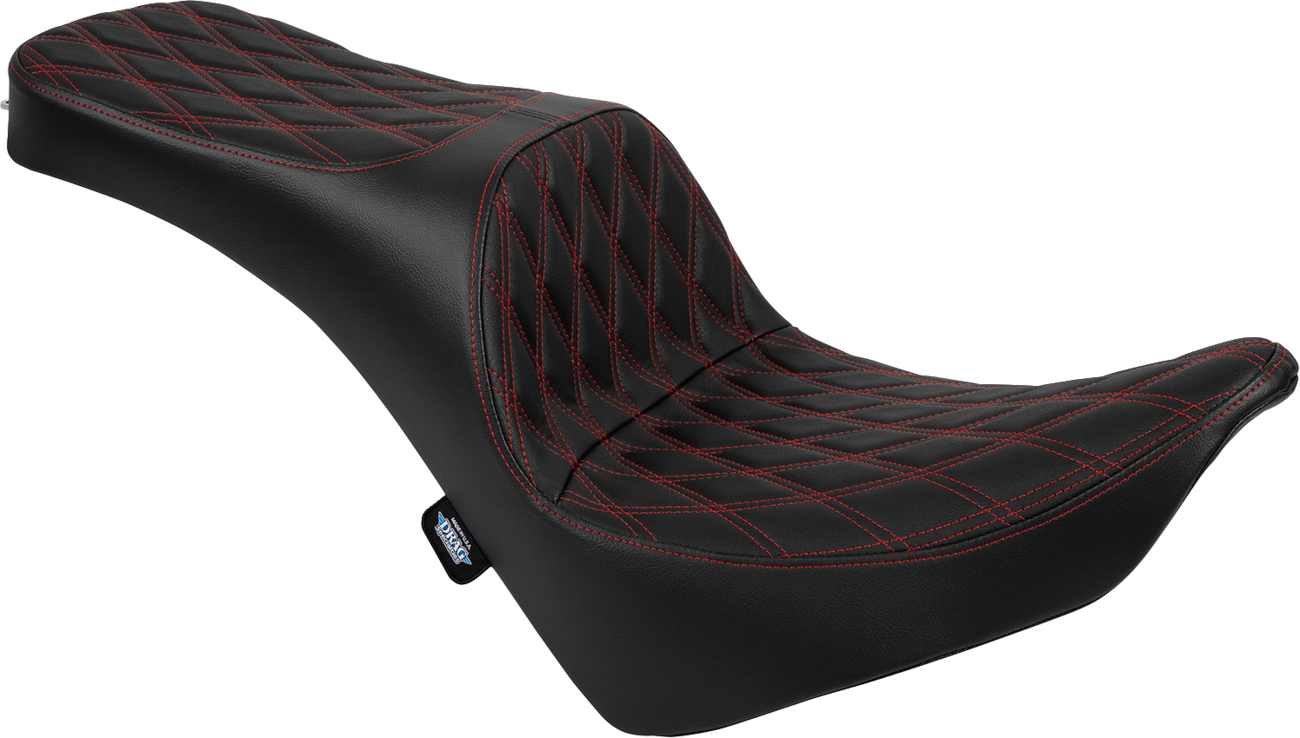 Drag Specialties Freedom Red Diamond Stitch Seat for 2018-2025 Harley Softail M8
