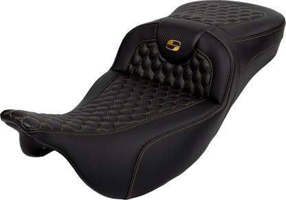 Saddlemen Roadsofa Gold Honeycomb Extended Gel Seat for 2008-2025 Harley Touring