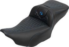 Saddlemen Roadsofa Blue Honeycomb Extended Gel Seat for 2023-2026 Harley Touring