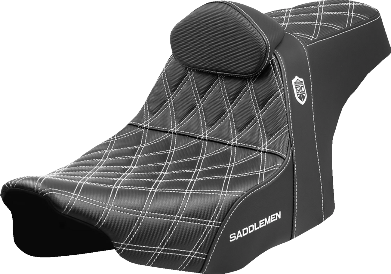 Saddlemen SDC Pro White Lattice Seat & Backrest fits 2023-2025 Harley Touring