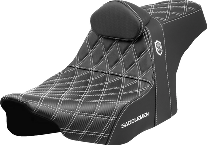 Saddlemen SDC Pro White Lattice Seat & Backrest fits 2023-2026 Harley Touring