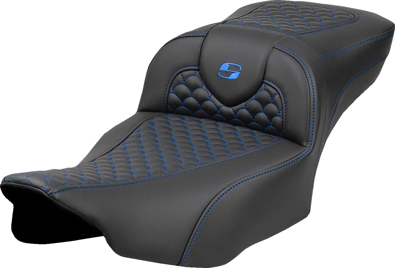 Saddlemen Extended Reach Roadsofa Blue Stitch Seat fits 2023-2025 Harley Touring