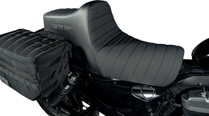 Slyfox Highnoon Black Classic Stitch 2 Up Seat for 2004-2022 Harley Sportster