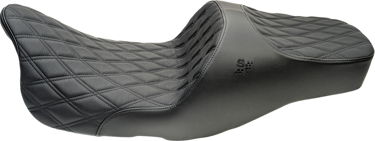 Slyfox Chariot Black Diamond Stitch Seat fits 2009-2025 Harley Touring FLH FLT