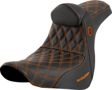 Saddlemen SDC Pro Series Orange Lattice Seat & Backrest 2018-26 Harley Low Rider