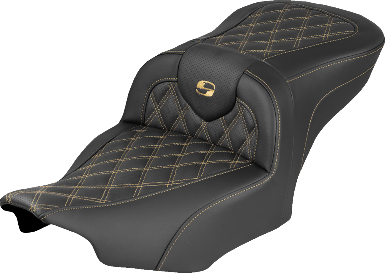 Saddlemen Roadsofa Gold Lattice Stitch Gel Seat fits 2023-2026 Harley Touring