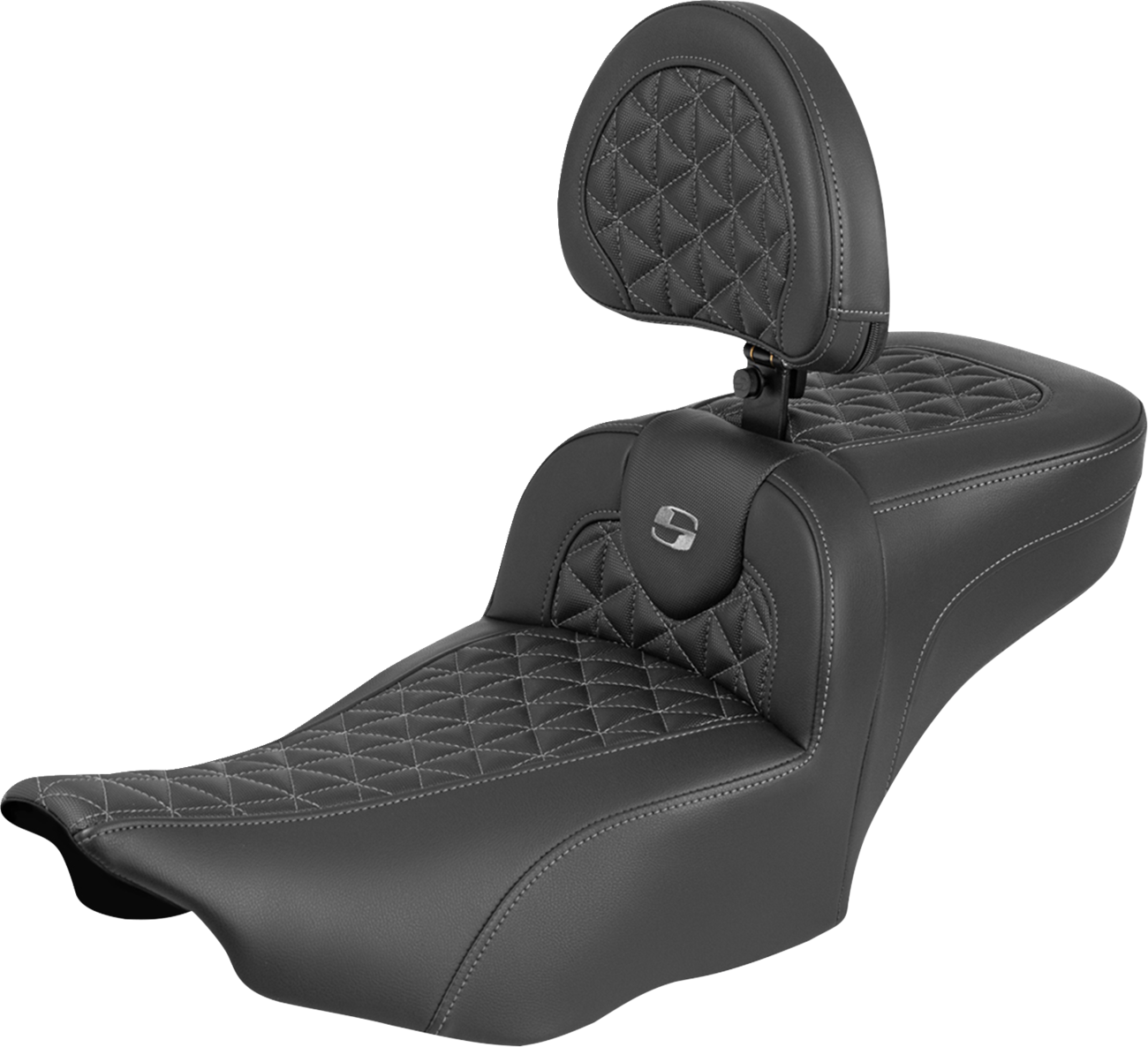 Saddlemen Roadsofa Gray Tri Grip Extended Seat Backrest for 23-25 Harley Touring