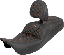 Saddlemen Roadsofa Orange Tri Gripper Seat & Backrest for 2008-25 Harley Touring