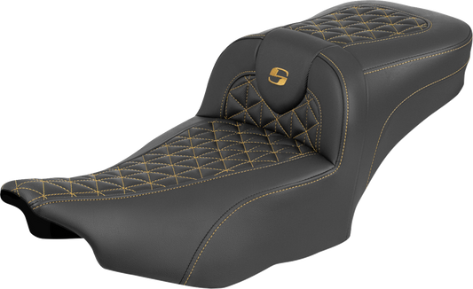 Saddlemen Roadsofa Gold Tri Gripper Extended Seat for 2023-2026 Harley Touring