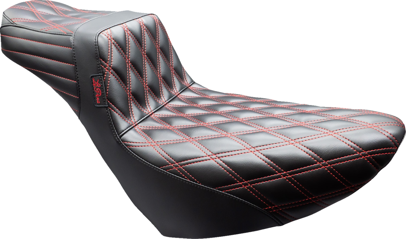 Le Pera Tailwhip Daddy Long Leg Red Diamond Seat for 2018-25 Harley Softail FXLR