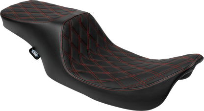 Drag Specialties Predator Red Stitch Seat fits 1997-2007 Harley Road King FLHX