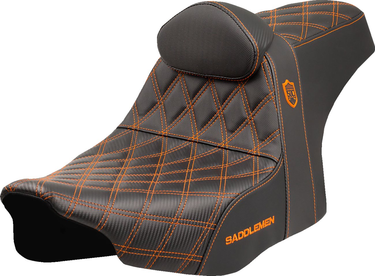 Saddlemen SDC Pro Orange Lattice Seat & Backrest fits 2023-2025 Harley Touring