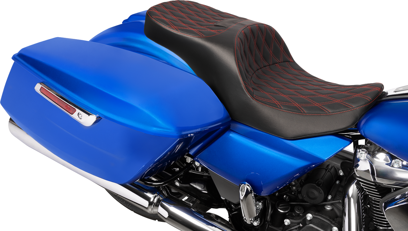 Drag Specialties Freedom Forward Red Diamond Seat fits 2023-2025 Harley Touring