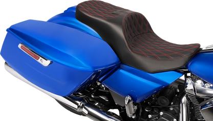 Drag Specialties Freedom Forward Red Diamond Seat fits 2023-2025 Harley Touring