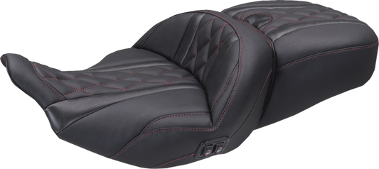 Mustang Super Tour Dark Red Diamond Heated Seat 2023-26 Harley Street Road Glide