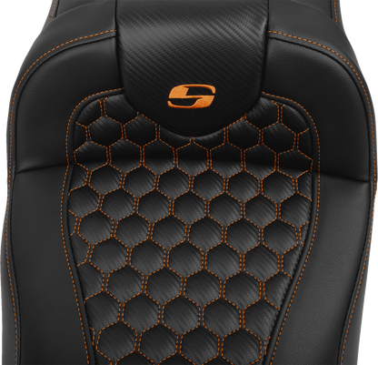 Saddlemen Roadsofa Orange Honeycomb Extended Seat Backrest 23-25 Harley Touring