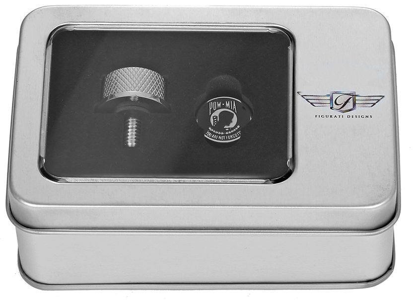 Figurati Designs Pow Mia Seat Mounting Knob fits 1965-2022 Harley Touring Models