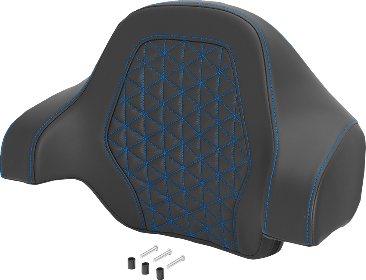 Saddlemen Blue Tri Gripper Deluxe Sissy Bar Tour Pack Backrest Pad for Harley