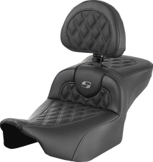 Saddlemen Roadsofa Gray Lattice Extended Seat w/ Backrest 2023-26 Harley Touring