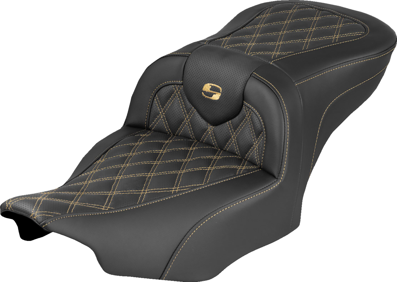 Saddlemen Roadsofa Gold Lattice Stitch Gel Seat fits 2023-2026 Harley Touring