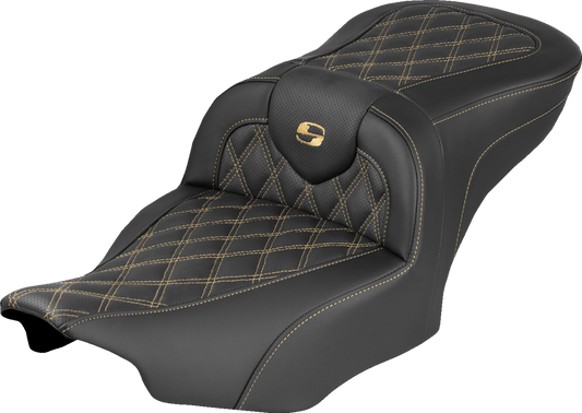 Saddlemen Roadsofa Gold Lattice Stitch Gel Seat fits 2023-2026 Harley Touring