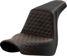 Saddlemen Step Up Orange Honeycomb Gel Seat for 2018-2026 Harley Low Rider FLSB