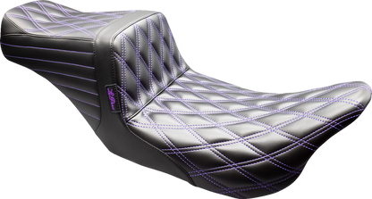 Le Pera Tailwhip Purple Lattice Stitch Seat fits 2008-2024 Harley Touring FLHX