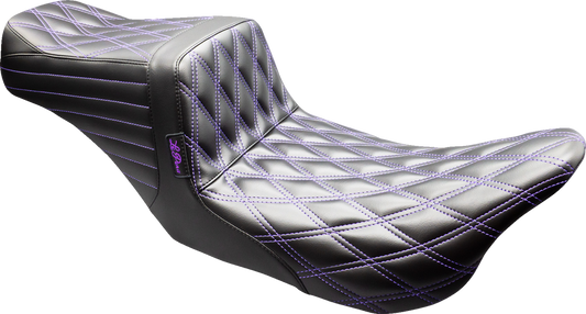 Le Pera Tailwhip Purple Lattice Stitch Seat fits 2008-2024 Harley Touring FLHX