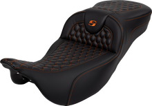 Saddlemen Roadsofa Orange Honeycomb Extended Gel Seat 2008-2025 Harley Touring