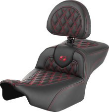 Saddlemen Roadsofa Red Lattice Extended Seat w/ Backrest 2023-26 Harley Touring
