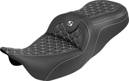 Saddlemen Roadsofa White Tri Gripper Gel Seat for 2008-2025 Harley Touring FLHT