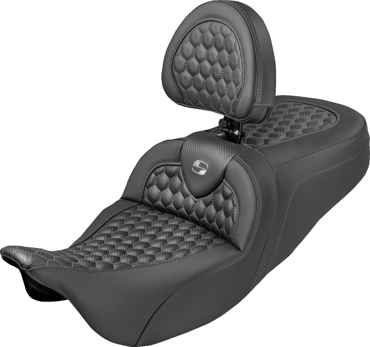 Saddlemen Roadsofa Gray Honeycomb Seat & Backrest fits 2008-2025 Harley Touring